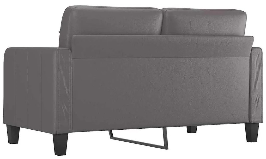 Sofá de 2 lugares 140 cm couro artificial cinza