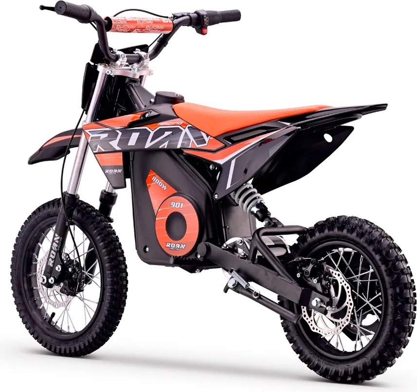 Mini moto elétrica para crianças 800W ROAN 901 36V 12/10" velocidade máxima de até 25 km/h Com Limitador Laranja