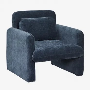 Poltrona Jeison Em Chenille Chenille Azul Índigo - Sklum