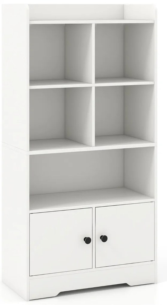 Armário de despensa de 3 níveis com armário e 2 prateleiras abertas, Kitchen Bakers Rack, marrom