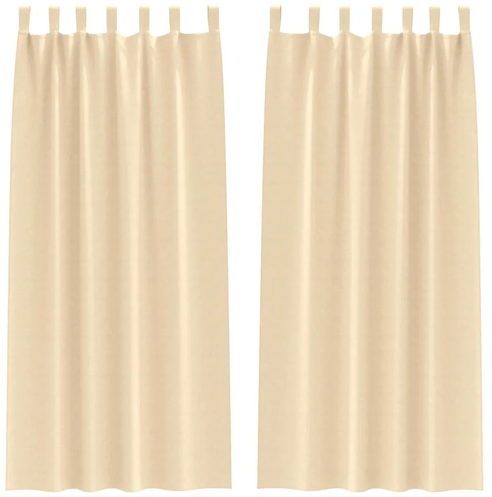 Cortinas com cortinas 2 pcs Creme 260 x 140 cm Poliéster