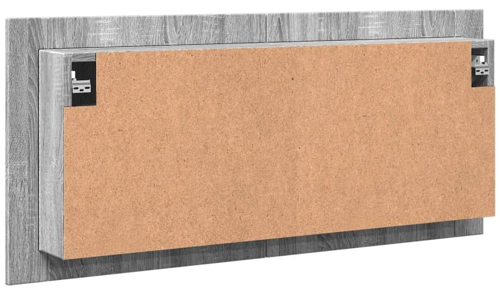Armário espelhado casa de banho LED 100x12x45cm cinza sonoma