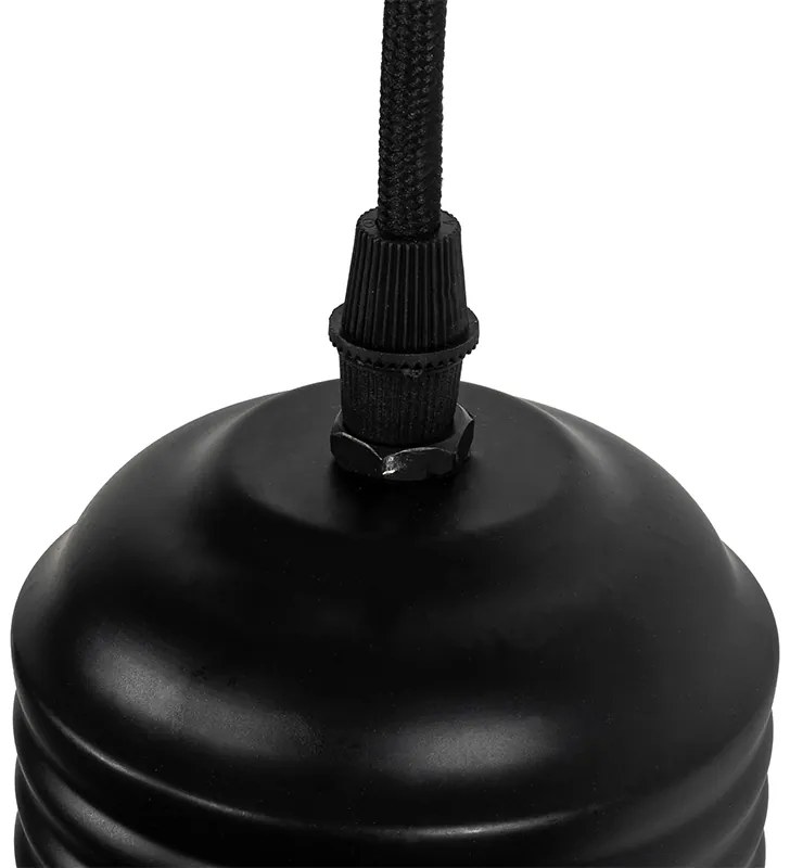 Candeeiro de suspensão design preto 3 luzes - Raga