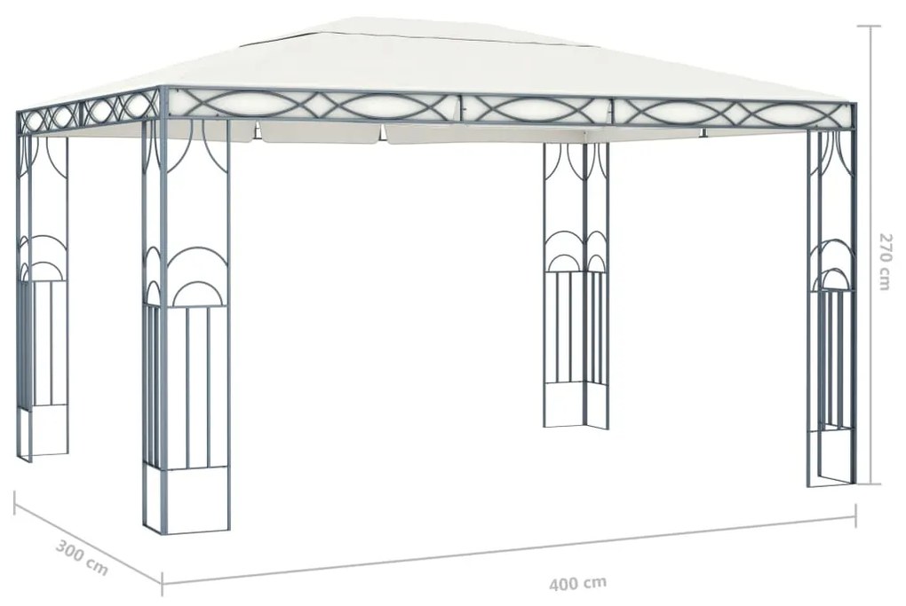 Gazebo 400x300 cm cor creme