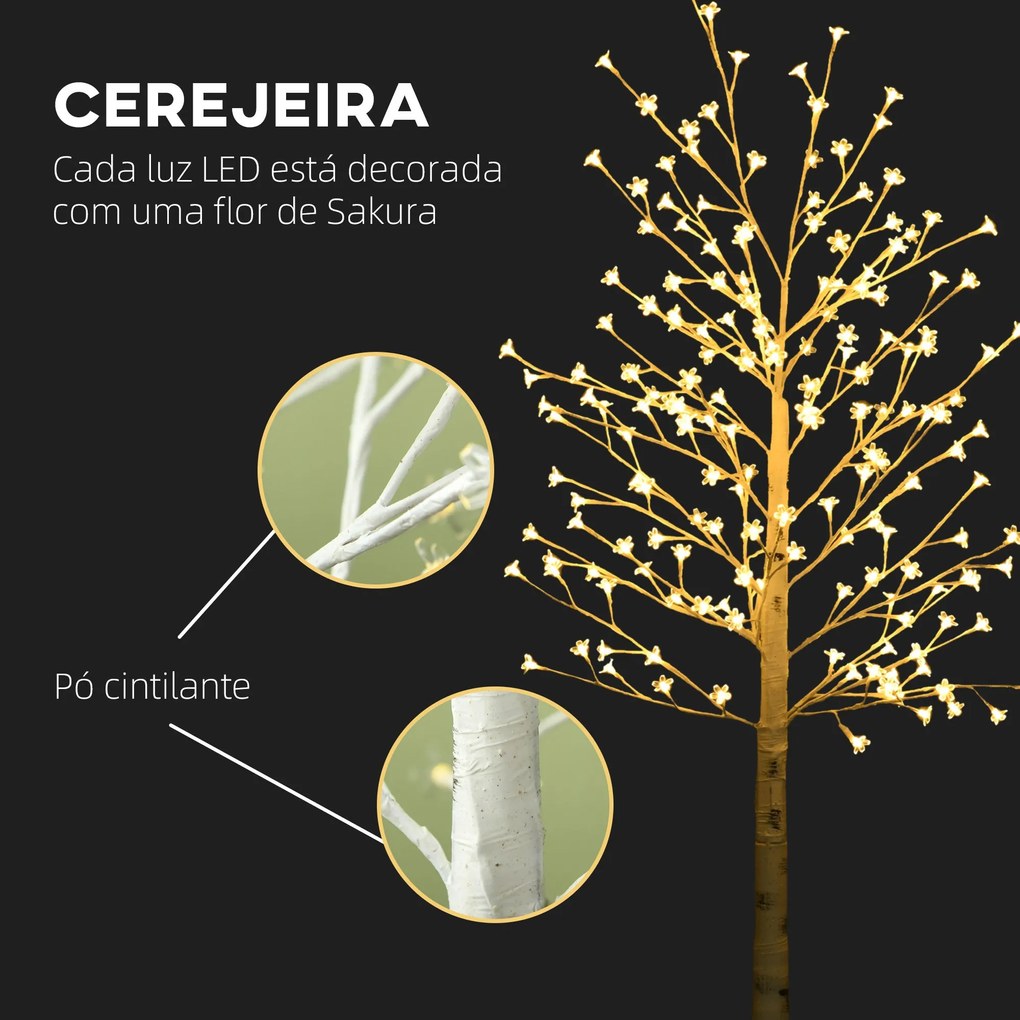 Árvore Cerejeira com 180 Luzes LED IP4 Banco Quente Candeeiro Decorati