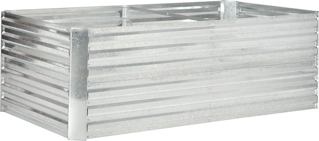 Outsunny Canteiro Elevado Retangular em Aço Galvanizado 180x90x59 cm | Aosom Portugal