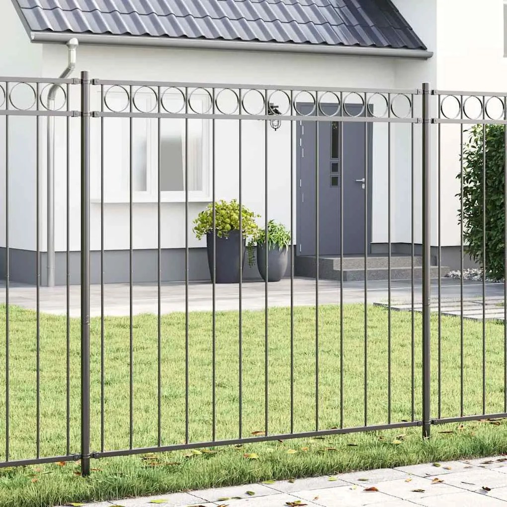 vidaXL Cerca para Jardim Cinzeto Aço