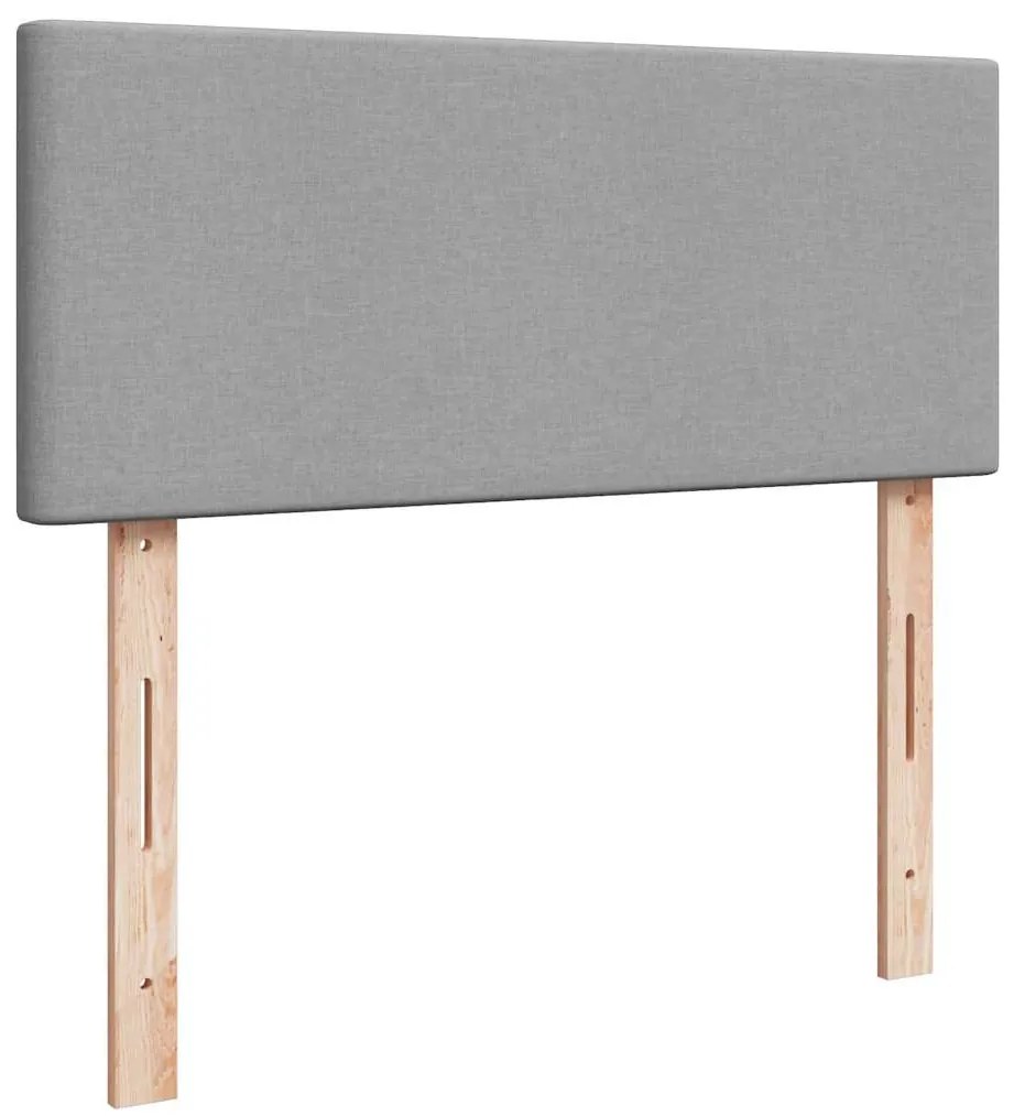 Cama otomana com colchão 120x190 cm tecido cinzento claro