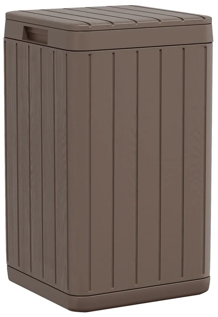 Caixote do lixo de exterior 38x38x65 cm PP castanho