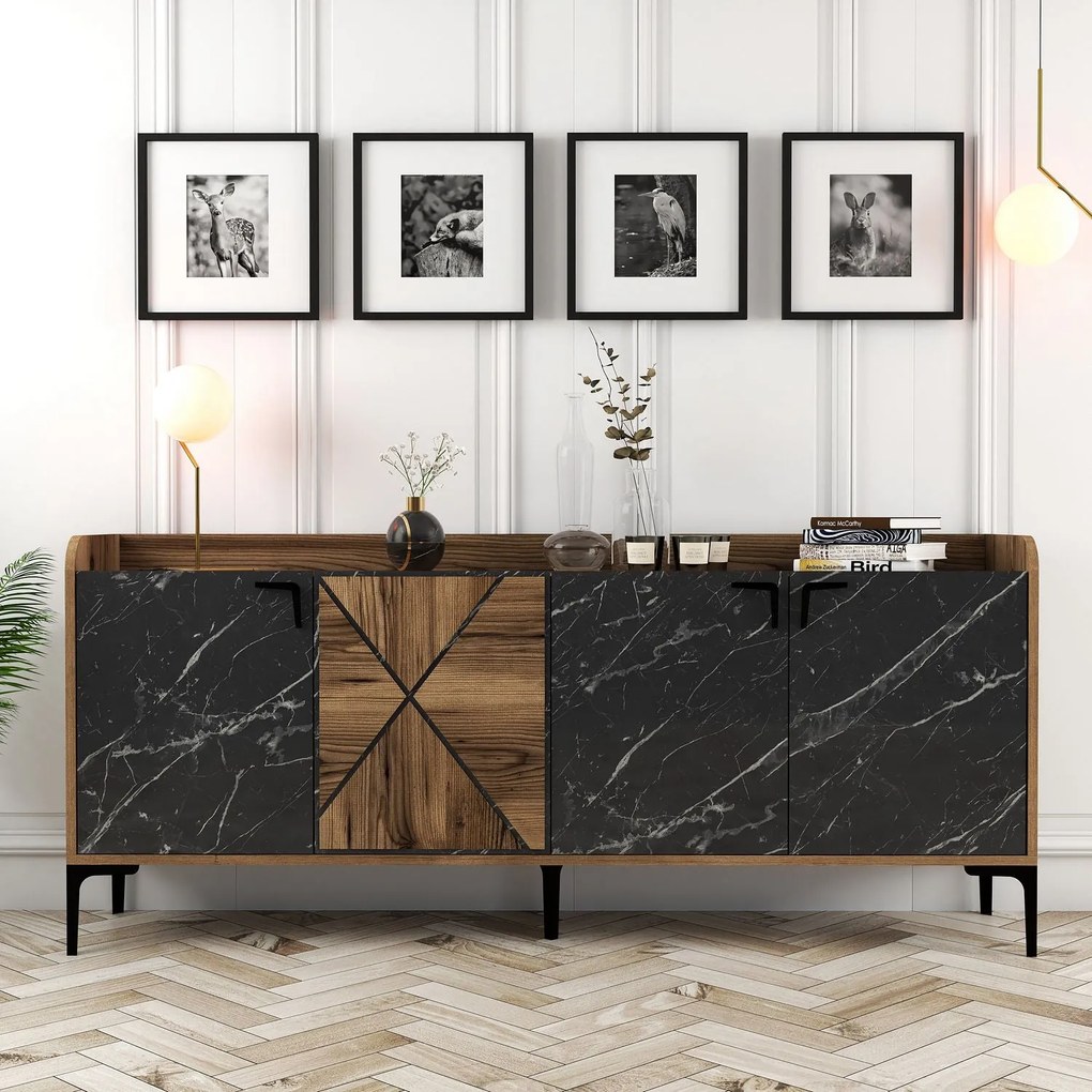 Console Venedik – Walnut Black – 180 cm x 78 cm x 35 cm