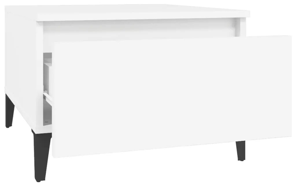 Mesas de apoio 2 pcs 50x46x35 cm derivados de madeira branco