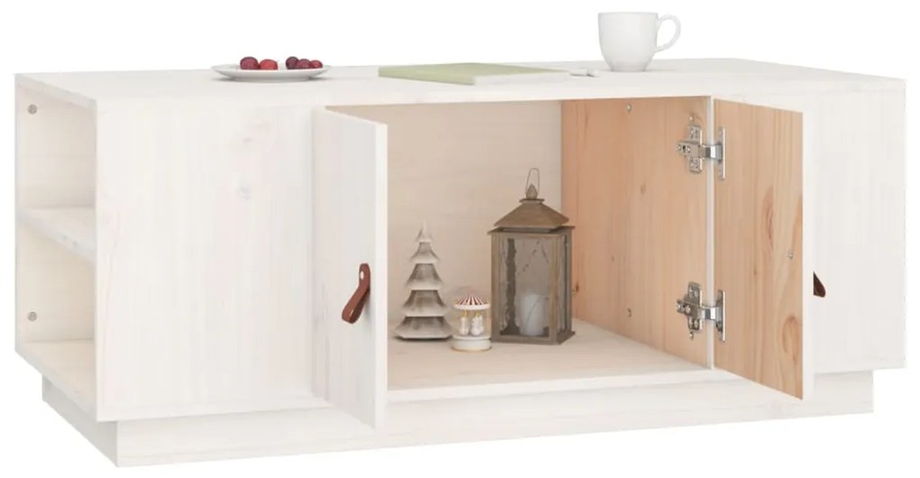 Mesa de centro 100x50x41 cm pinho maciço branco