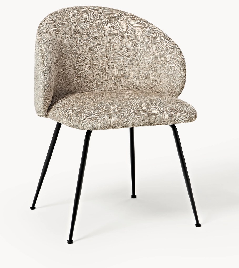 Cadeiras de jantar estofadas Luisa, conjunto de 2