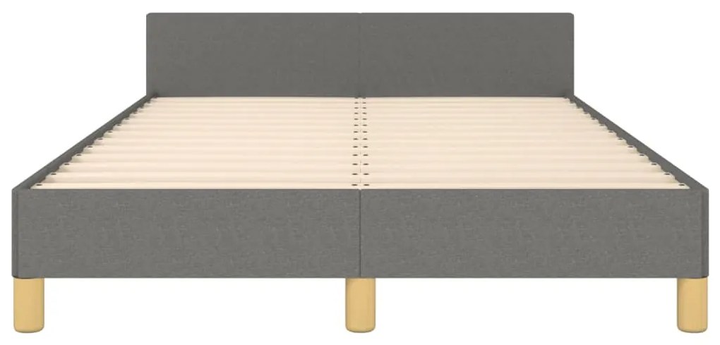 Estrutura de cama sem colchão cinza escuro 120x190 cm tecido
