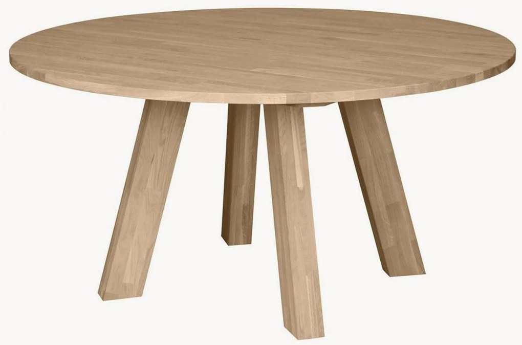 Mesa de jantar redonda em madeira de carvalho Rhonda, Ø 150 cm