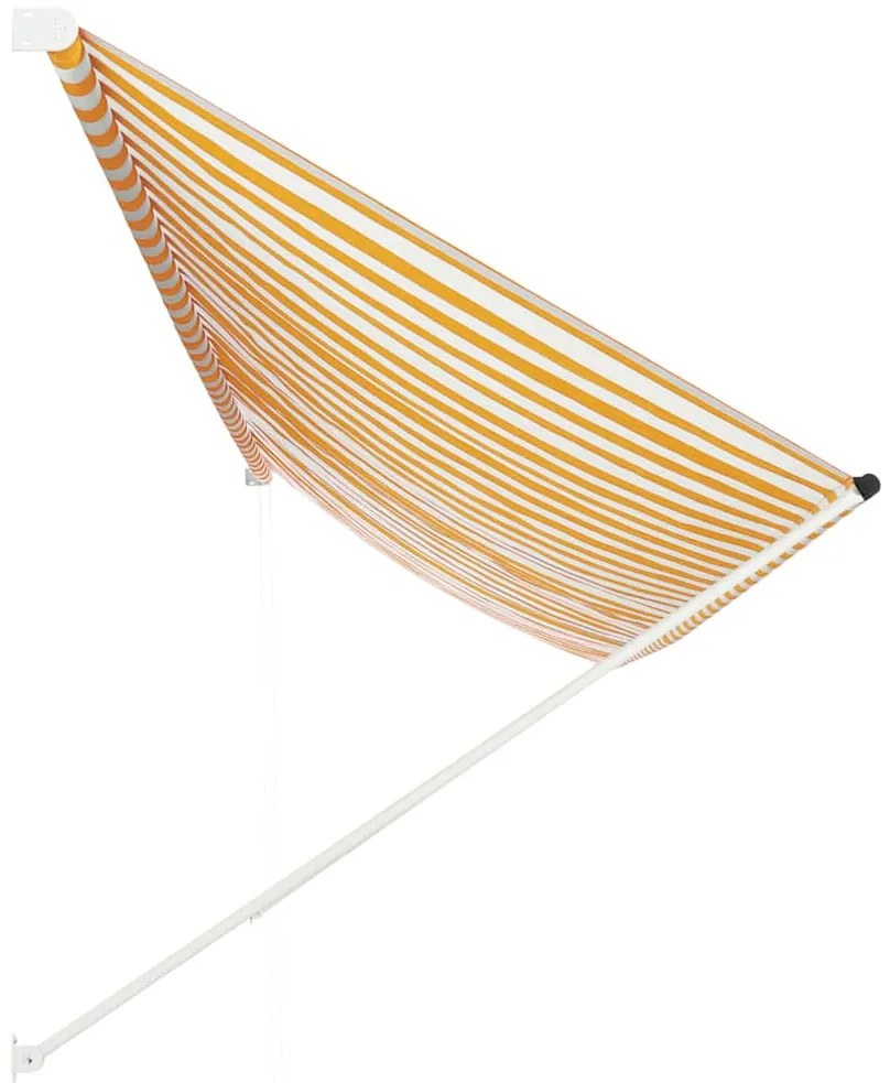 Toldo retrátil 400x150 cm amarelo e branco