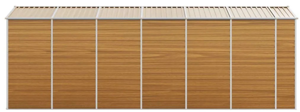 Abrigo de jardim 191x555x198 cm aço galvanizado castanho-claro