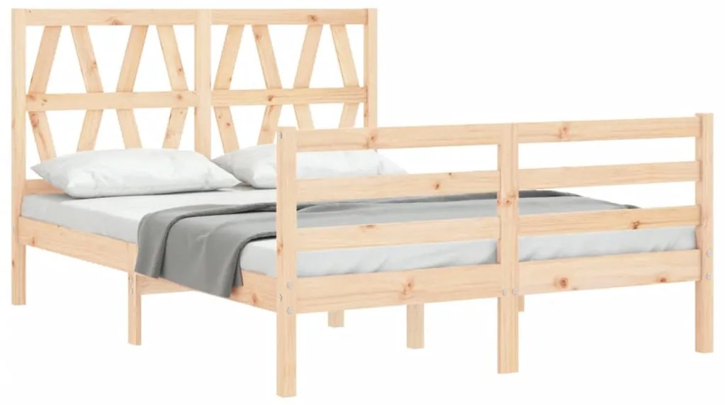 Estrutura de cama de casal c/ cabeceira madeira maciça
