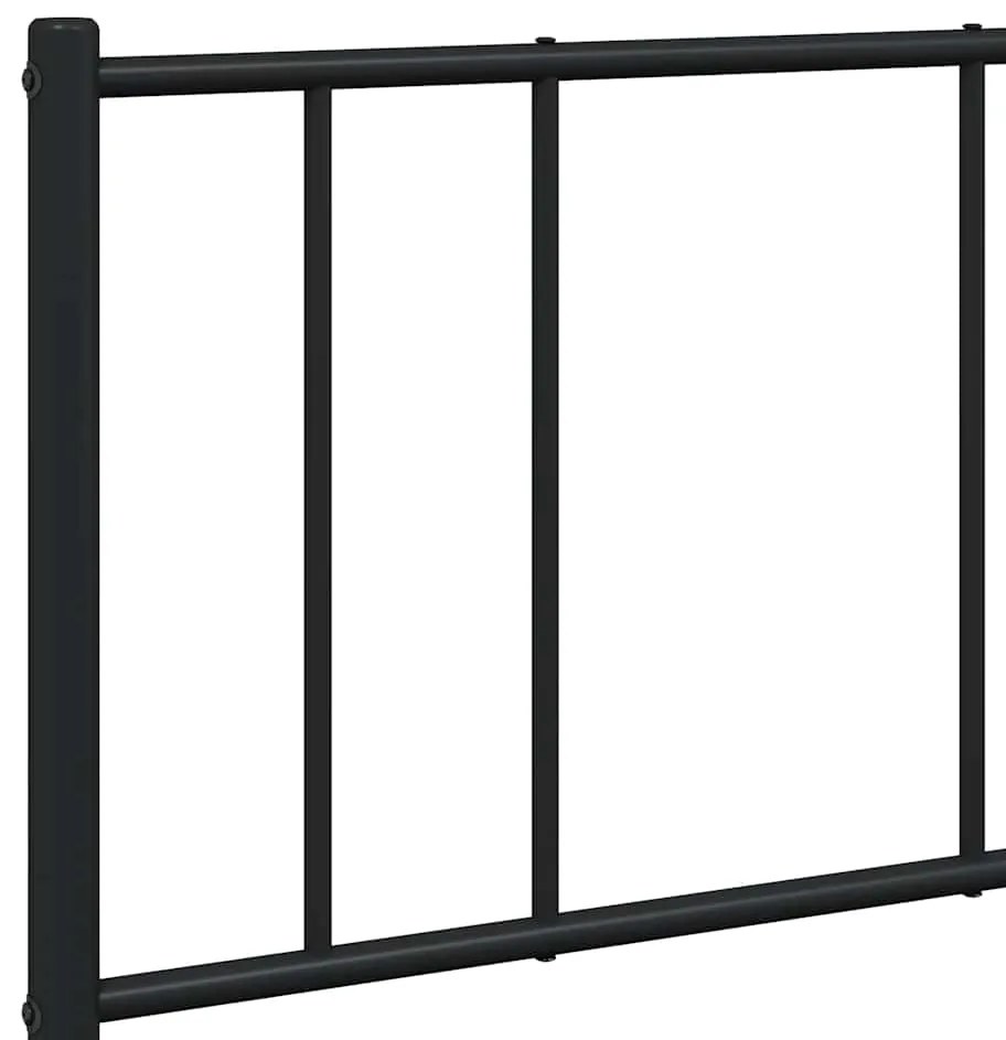 Estrutura de cama com cabeceira e pés 135x190 cm metal preto