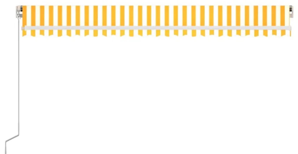 Toldo retrátil manual 500x350 cm amarelo e branco