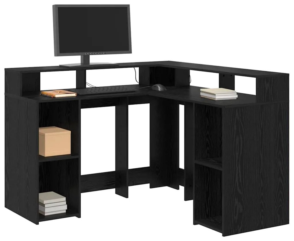 Mesa Carvalho Preto 130x130x91 cm Madeira Engenheirada