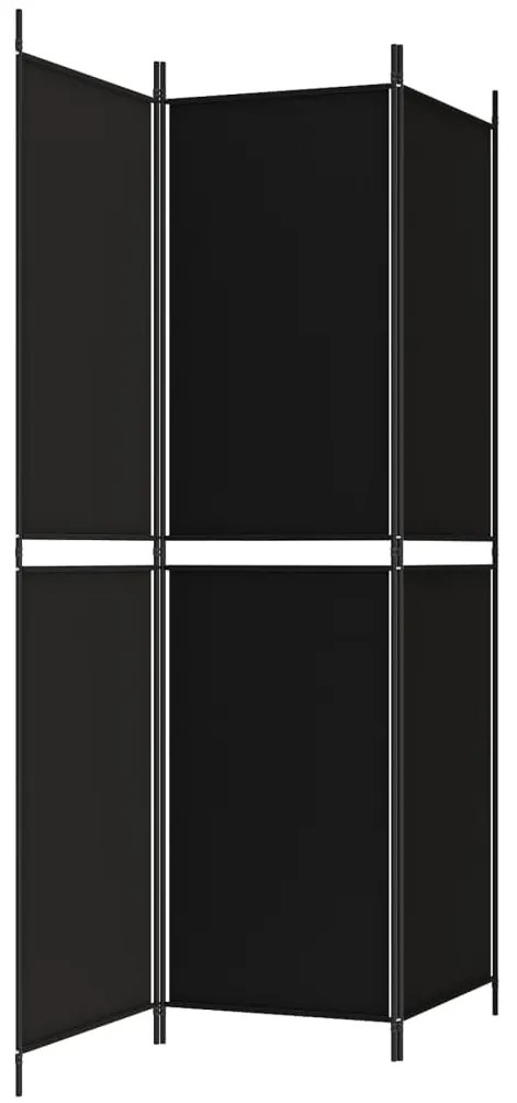 Biombo Targ com 3 Painéis em Tecido Preto - 150x200 cm - Design Modern