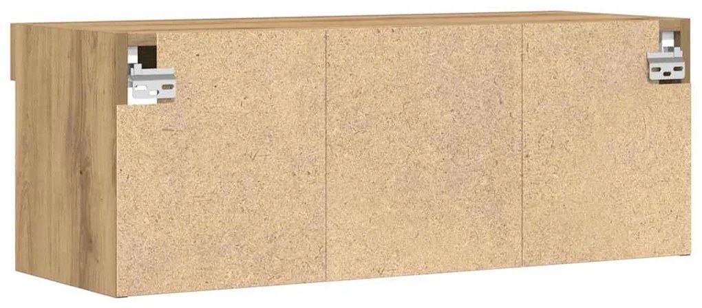 Armários para TV vidaXL com Luzes LED 2 pcs Carvalho Artesanal 80x30x3