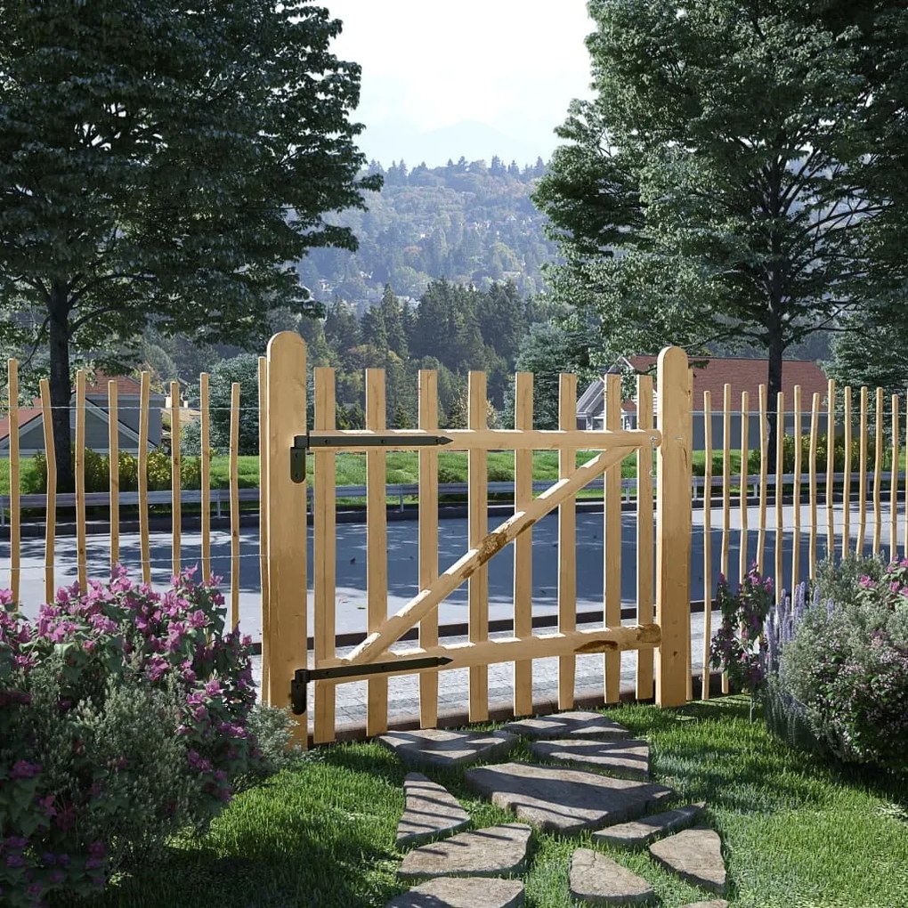 142590 vidaXL Portão para cerca 1 pc 100x90 cm madeira de aveleira