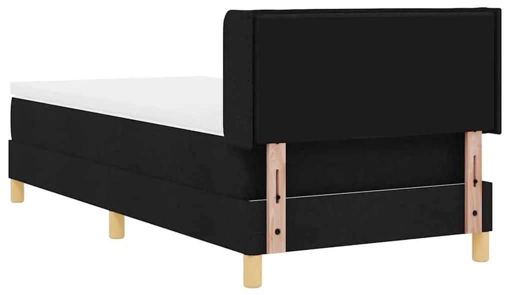 Cama Box Preto e Branco e Preto 100 x 200 cm tecido