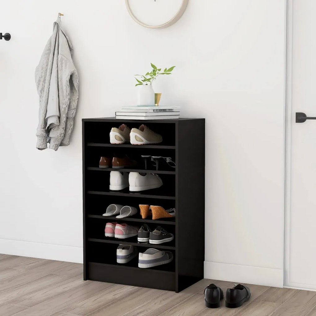 808946 vidaXL Armário para sapatos 60x35x92 cm contraplacado preto