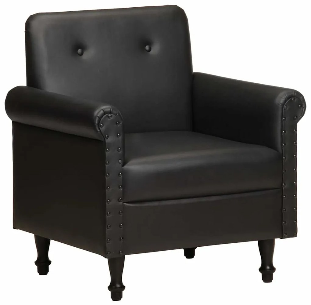 Poltrona couro genuíno preto