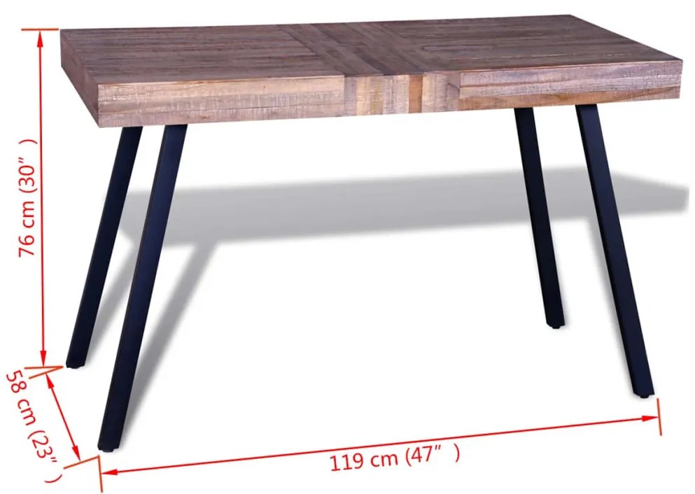 Mesa de teca reciclada