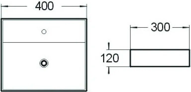 Mexen Mini lavatório de bancada 40 x 30 cm, branco - 21094000