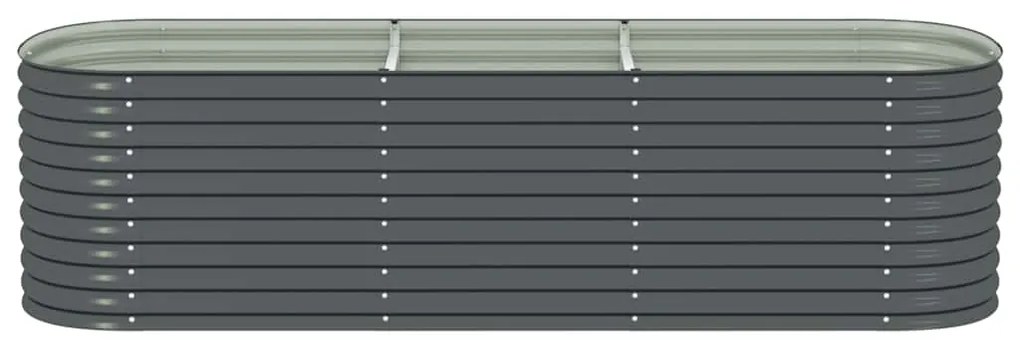 Canteiro elevado de jardim aço galvanizado 320x80x81cm cinzento