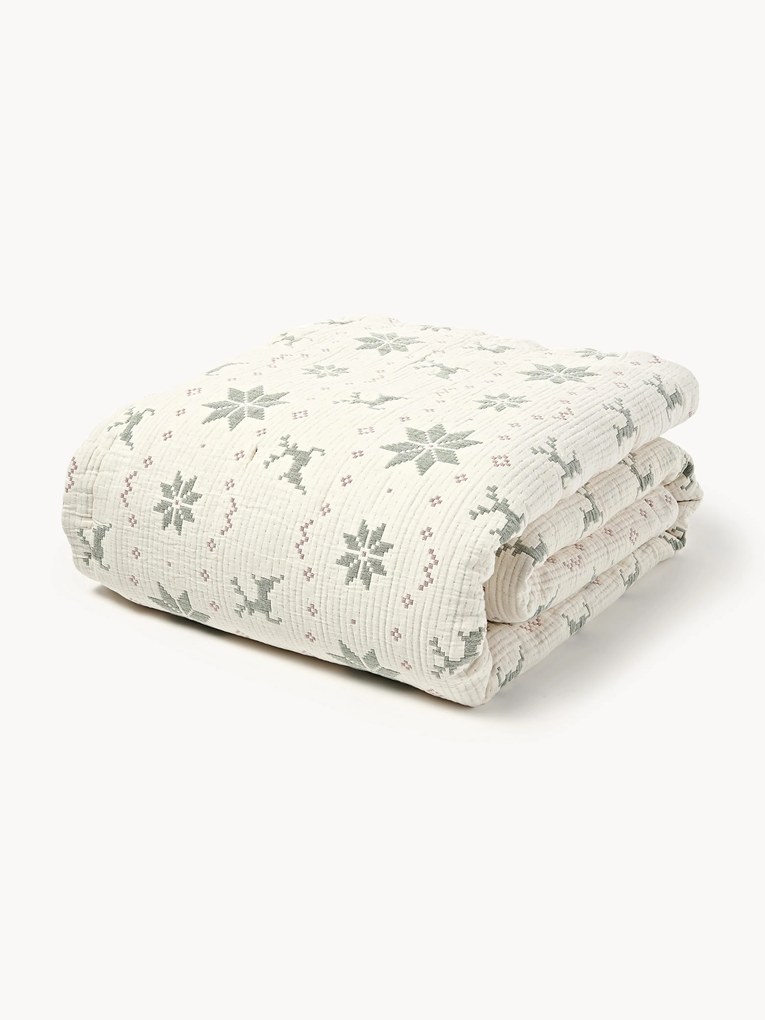 Jacquard Bedspread Cianna with Christmas Pattern