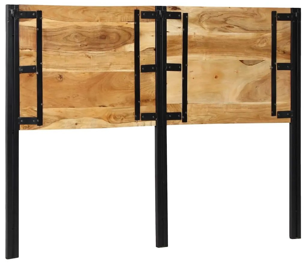 Cabeceira de cama 140 cm madeira de acácia maciça/ferro