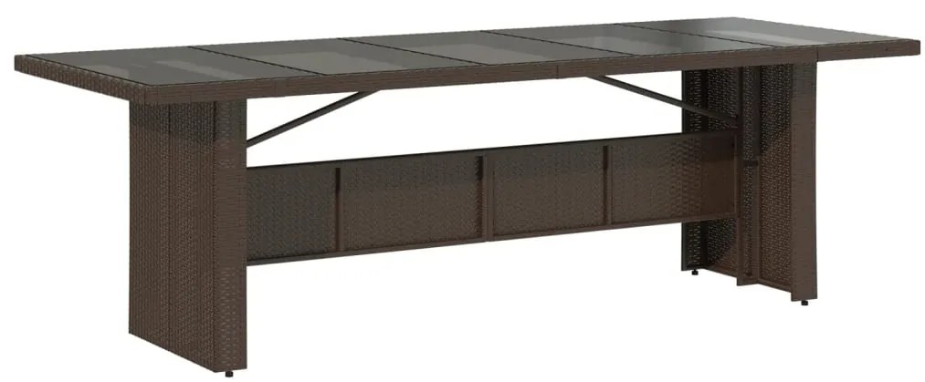 9 pcs conjunto bistrô de jardim c/ almofadões vime PE castanho