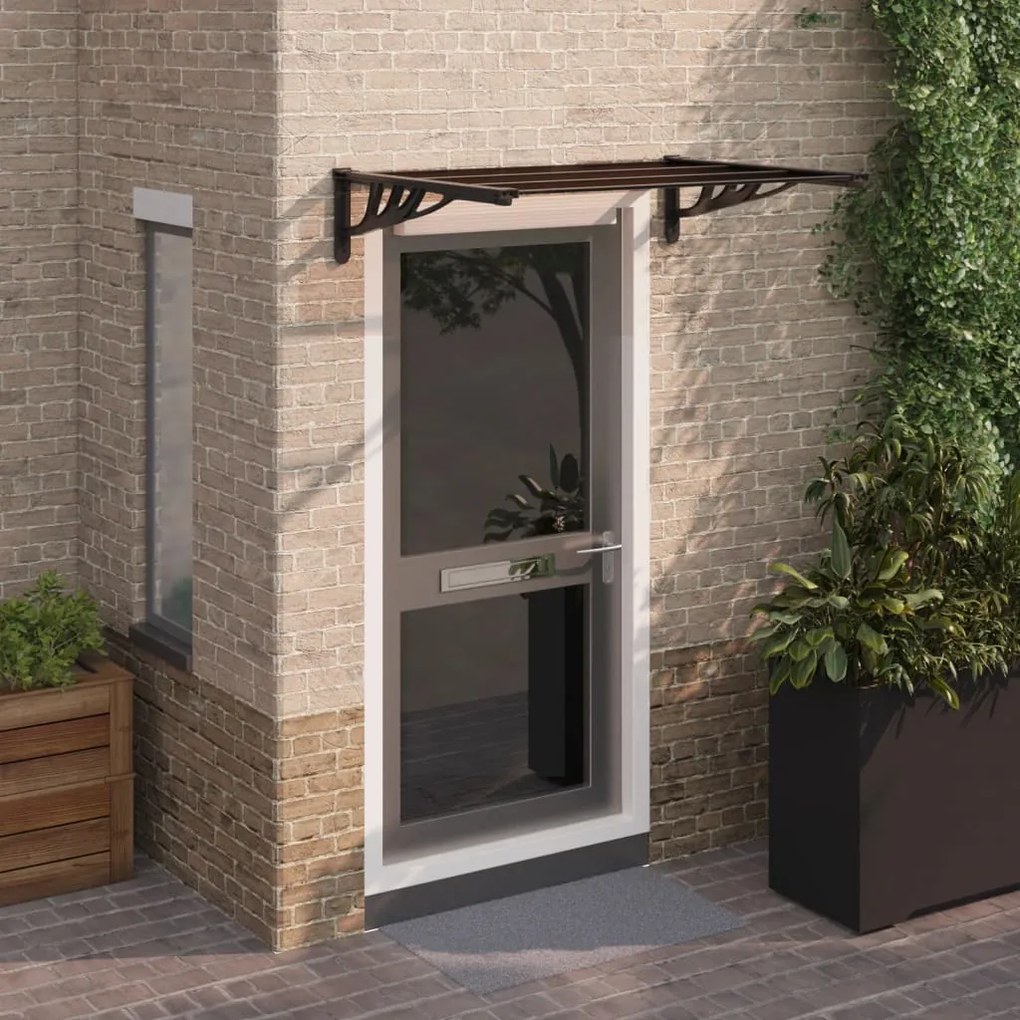 153697 vidaXL Toldo de porta 122x90 cm policarbonato preto