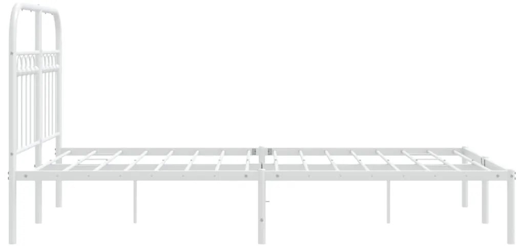 Estrutura de cama com cabeceira 120x200 cm metal branco
