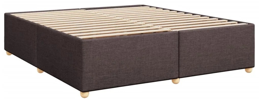 Cama com molas/colchão 200x200 cm tecido castanho-escuro