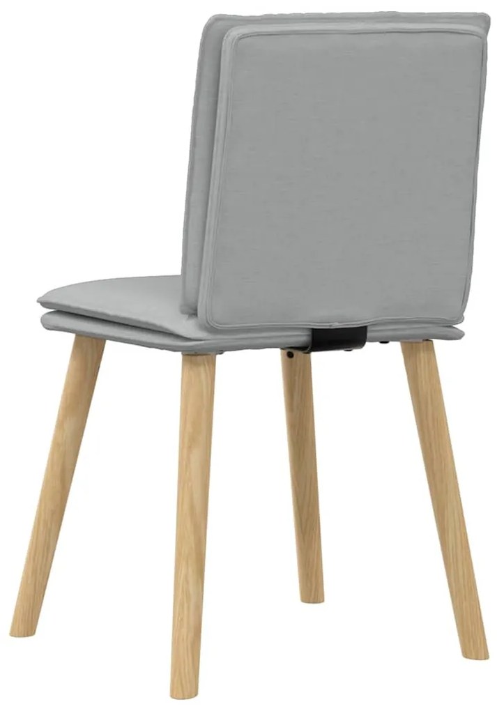 Cadeiras de jantar 4 pcs tecido cinzento-claro