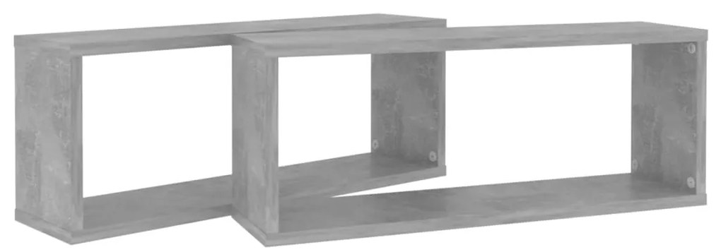 Prateleiras parede forma de cubo 2pcs 60x15x23 cm cinza cimento