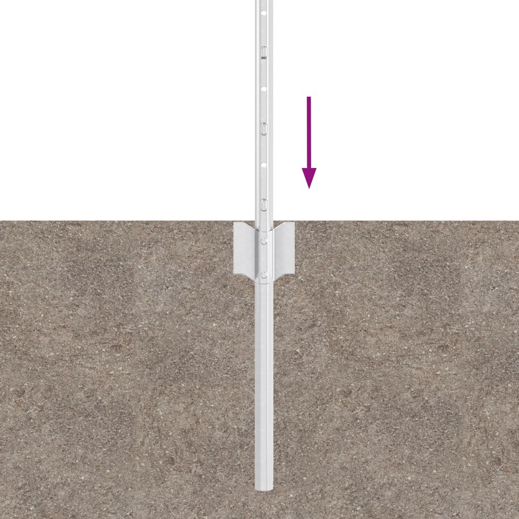 Postes de Cerca 22 pcs U-Channel Prateado 120 cm Aço