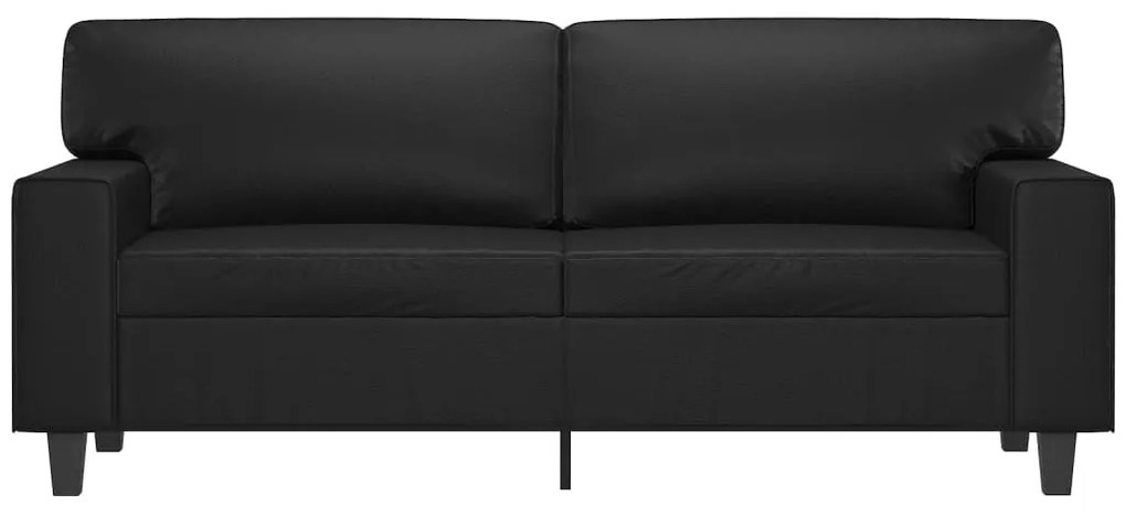 Sofá de 2 lugares 140 cm couro artificial preto