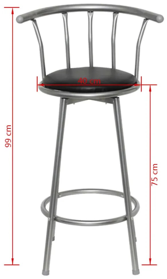 Bancos de bar 2 pcs couro artificial preto