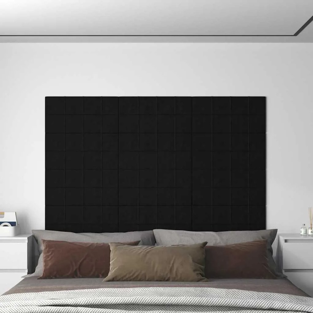 vidaXL Painel de parede 12 pcs 60x30 cm veludo 2,16 m² preto