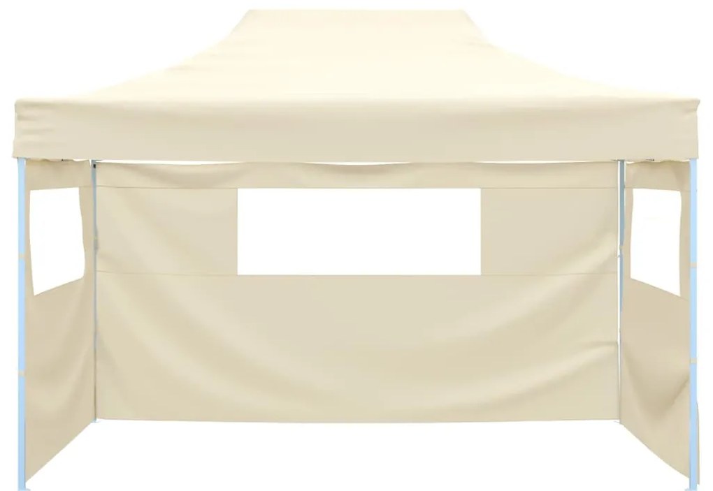 Tenda dobrável com 3 paredes 3x4,5 m creme