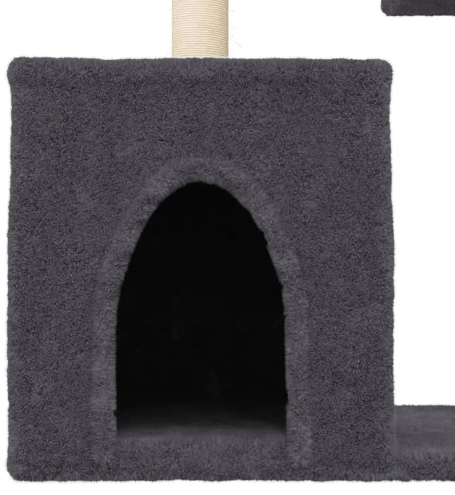 Árvore p/ gatos c/ postes arranhadores sisal 86 cm cinza-escuro