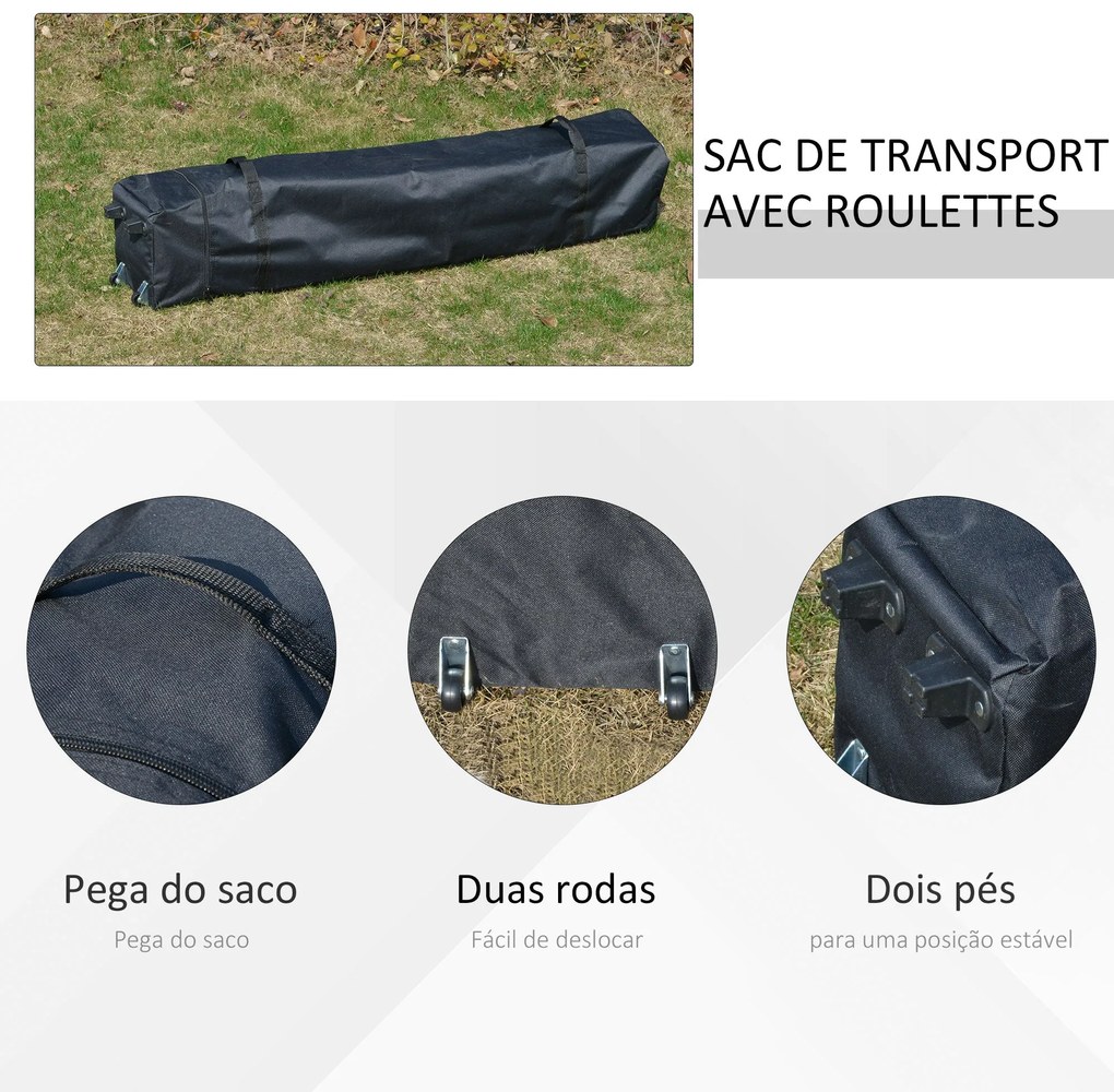 Tenda Dobrável 3,85x3,85 m Tenda de Jardim com Telhado Duplo Altura Aj