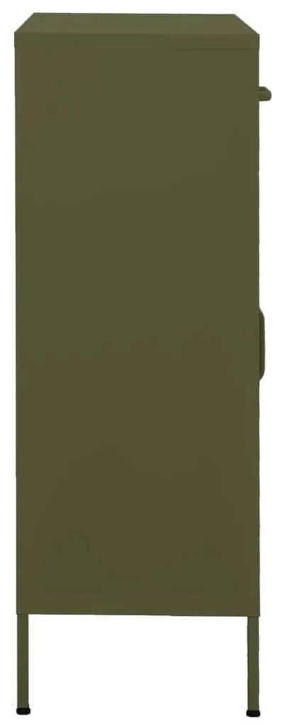 Armário de arrumação aço 80x35x101,5 cm verde-azeitona